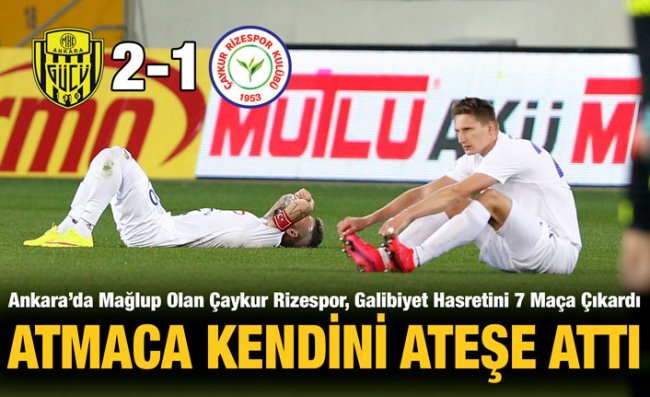 Çaykur Rizespor, Başkentten Eli Boş Döndü: 2-1